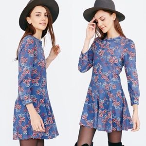 Ryder x UO blue floral print dress